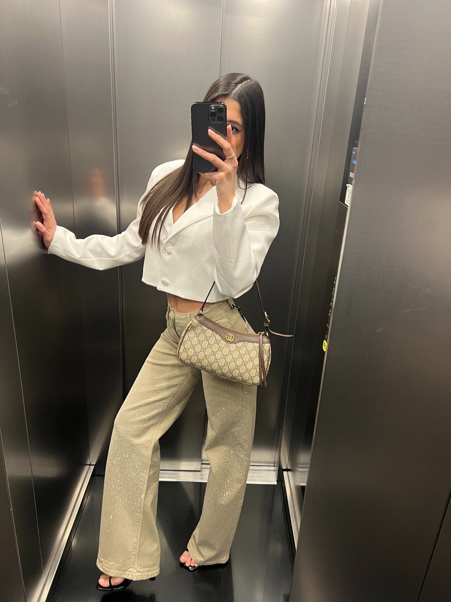 Gonna tubino in maglia beige