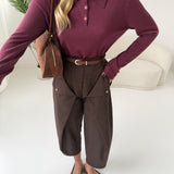 Polo in maglia a maniche lunghe burgundy