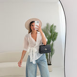 Blusa velata portafoglio bianca