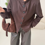 Blazer coreana con bottoni brown
