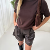 Lupetto mezza manica brown