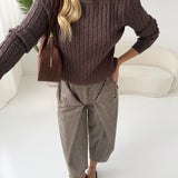 Pullover trecce brown