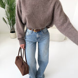 Pullover lana cahsmere seta fango