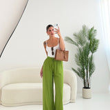 Pantalone semplice 100% cotone pistacchio