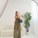 Set fascia a punta con fiocco + pantalone verdone