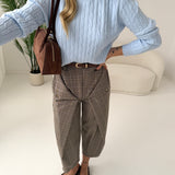 Pullover trecce celeste