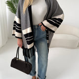 Maxi cardigan Olivia black e white