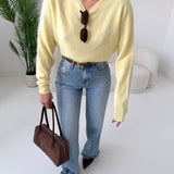 Pullover lana cahsmere seta light yellow