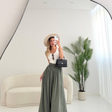 Pantalone in cotone gamba oversize verdone