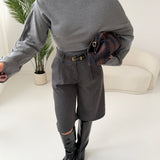 Bermuda Boston con cintura grey