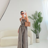 Pantalone righe ondulate brown