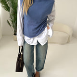 Gilet basic in misto lana zucchero
