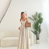 Abito Selene a righe beige