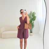 Set gilet portafoglio + shorts a righe vino