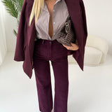 Pantalone in velluto a costine burgundy