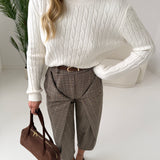 Pullover trecce burro