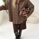 Camicia tartan camel