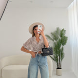 Blusa coreana a pois avorio