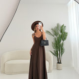 Abito taglio irregolare brown