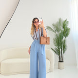 Pantalone con elastico in viscosa zucchero