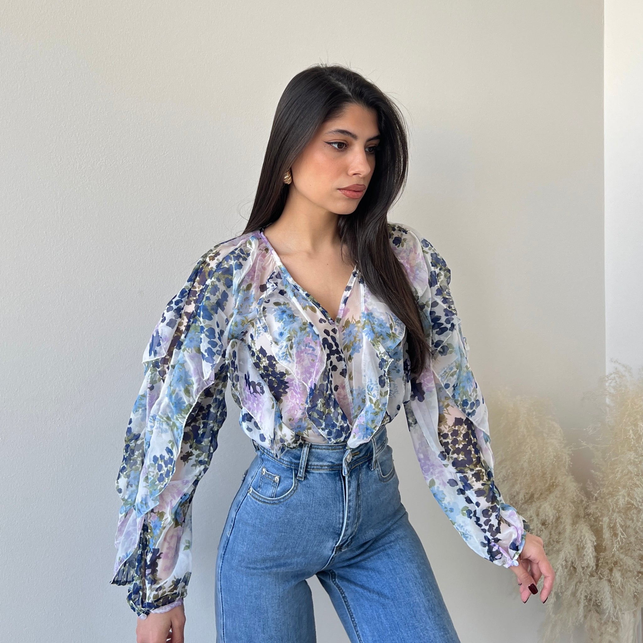 Blusa Love celeste