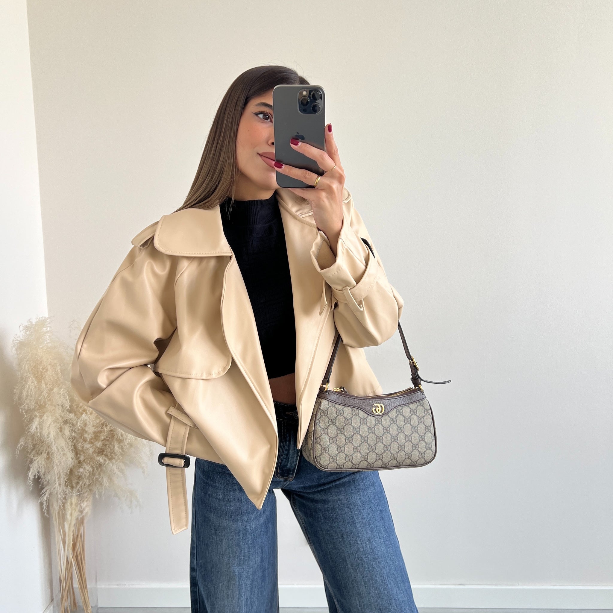 Chiodo oversize beige