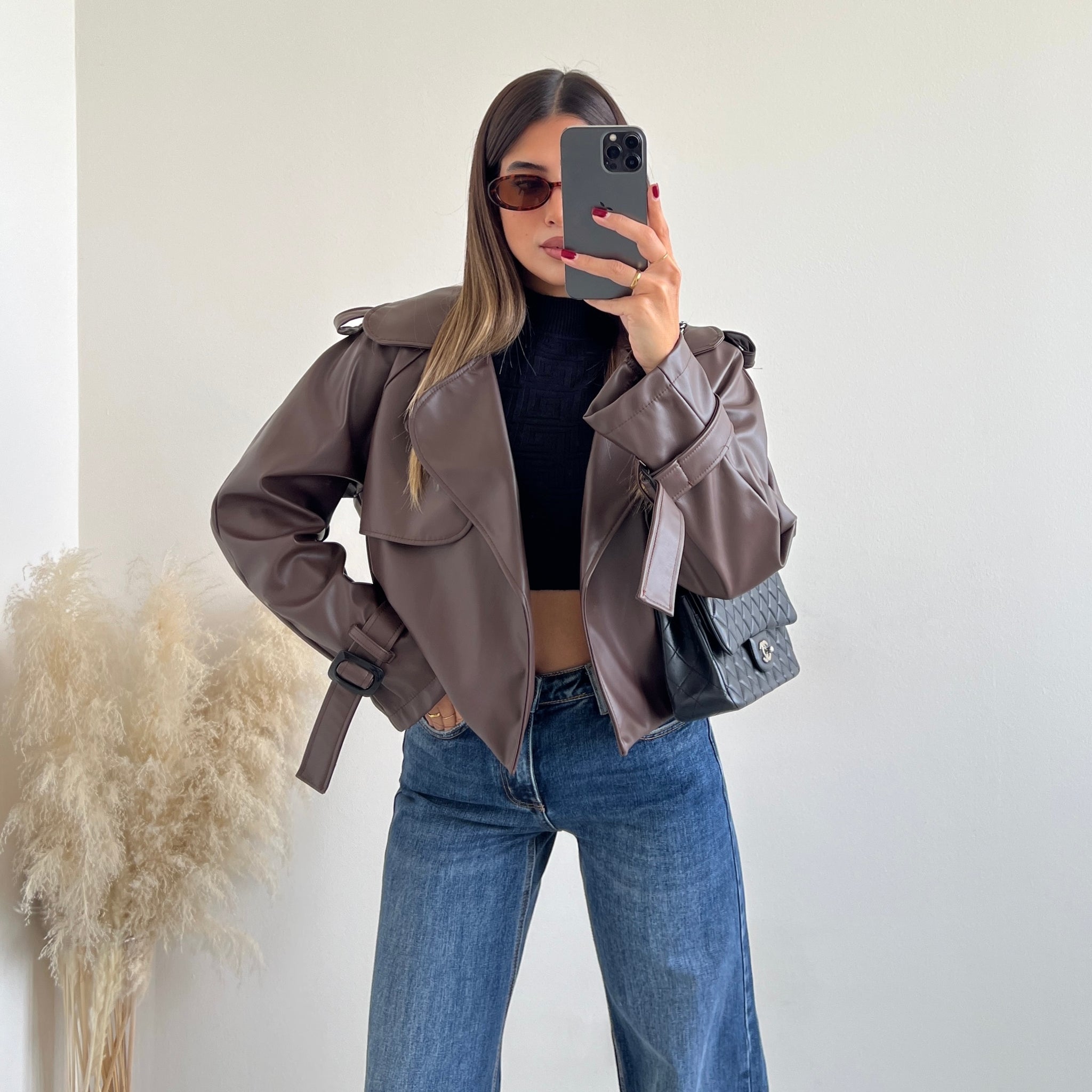 Chiodo oversize testa di moro