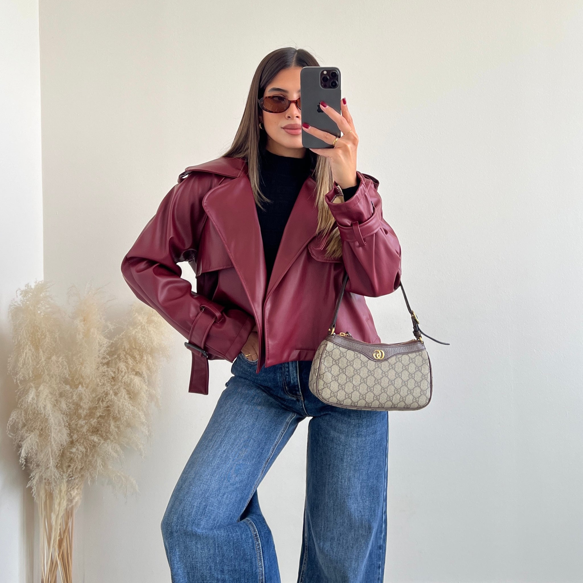 Chiodo oversize bordeaux