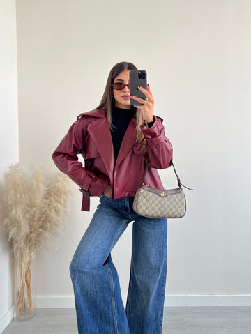 Chiodo oversize bordeaux