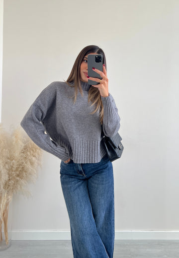 Pullover a collo alto grey
