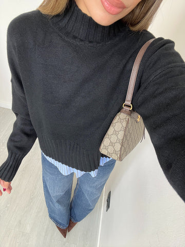 Pullover a collo alto nero