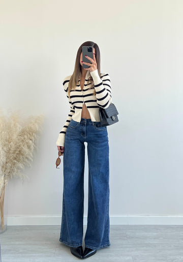 New jeans palazzo blu