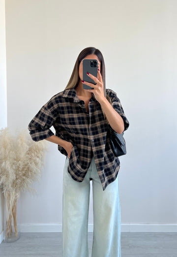 Camicia tartan nera