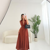 Abito Loren in cotone ruggine
