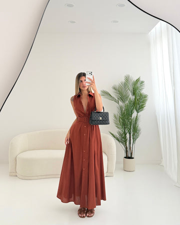 Abito Loren in cotone ruggine