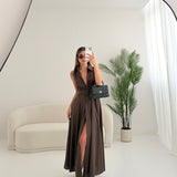 Abito Loren in cotone brown