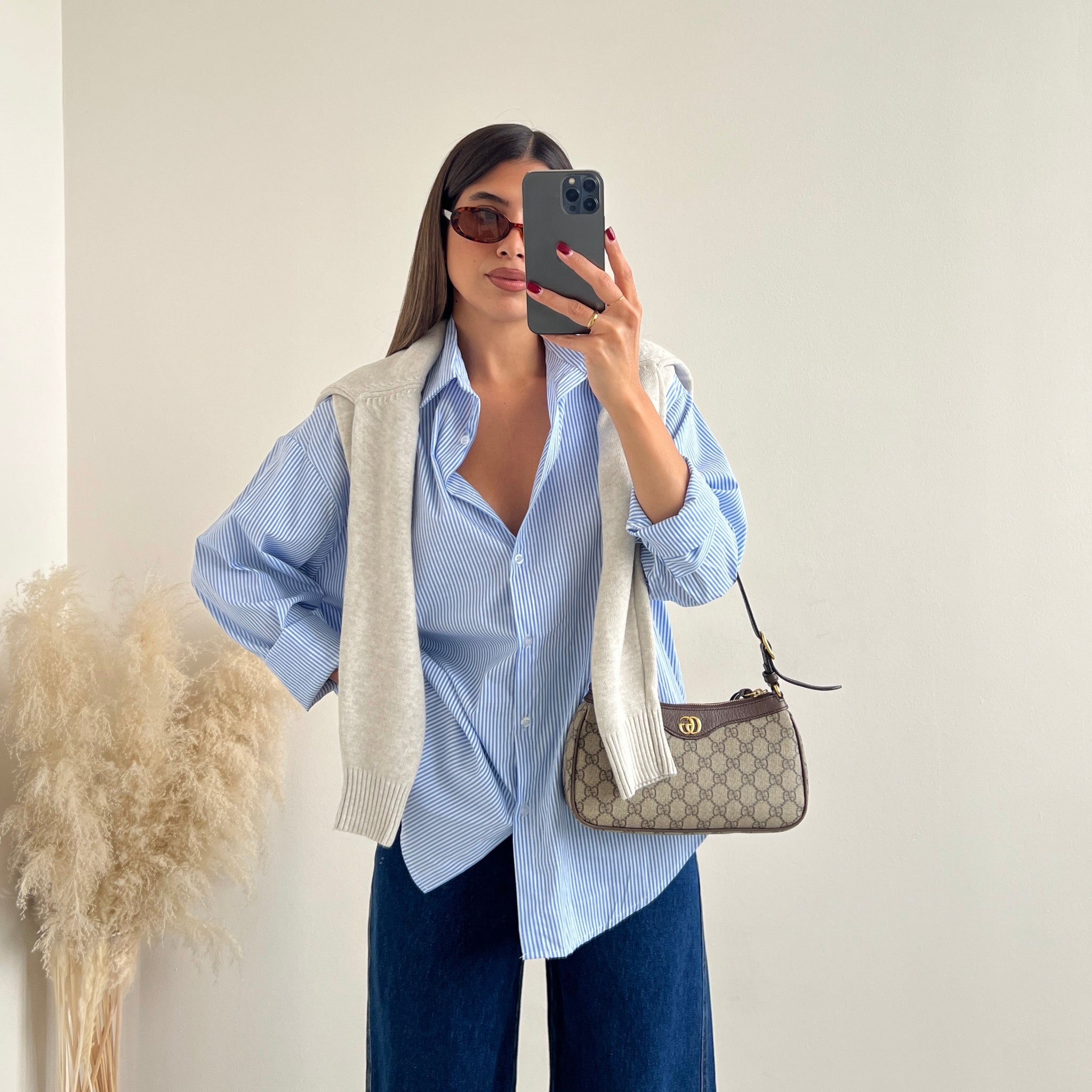 Camicia classica bacchettata celeste