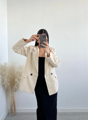 Giacca oversize beige