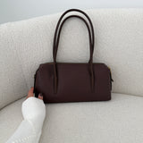 Borsa in simil pelle a spalla con manico lunghi burgundy