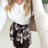 Cardigan rombi a rilievo panna