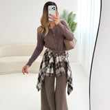 Cardigan rombi a rilievo fango