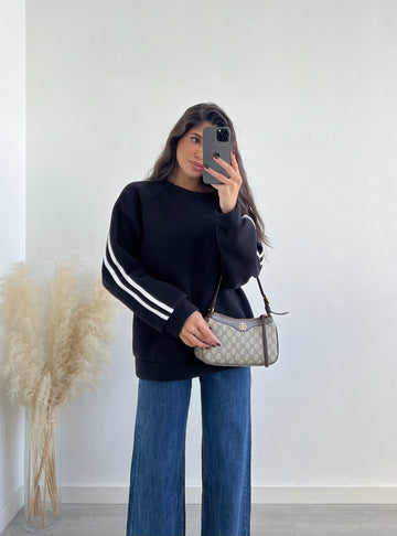 Felpa oversize extra calda nera