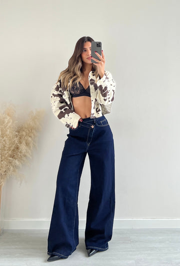Jeans doppia abbottonatura blu scuro