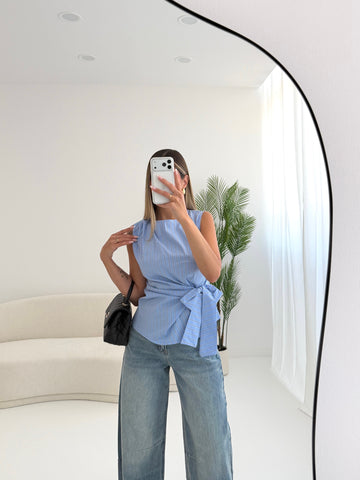 Blusa Office azzurra