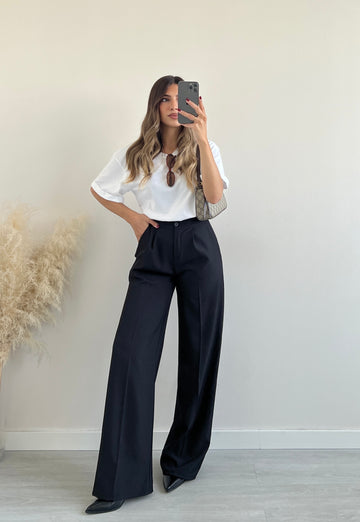 Pantalone palazzo basic nero