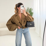 Bomber oversize foderato doppiopetto verdone