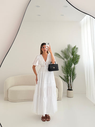 Abito Summer 100% cotone bianco