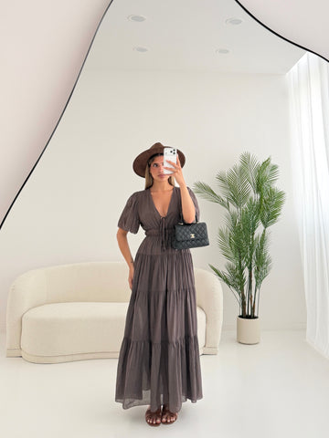 Abito Summer 100% cotone brown