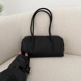 Borsa in simil pelle a spalla con manico lunghi black