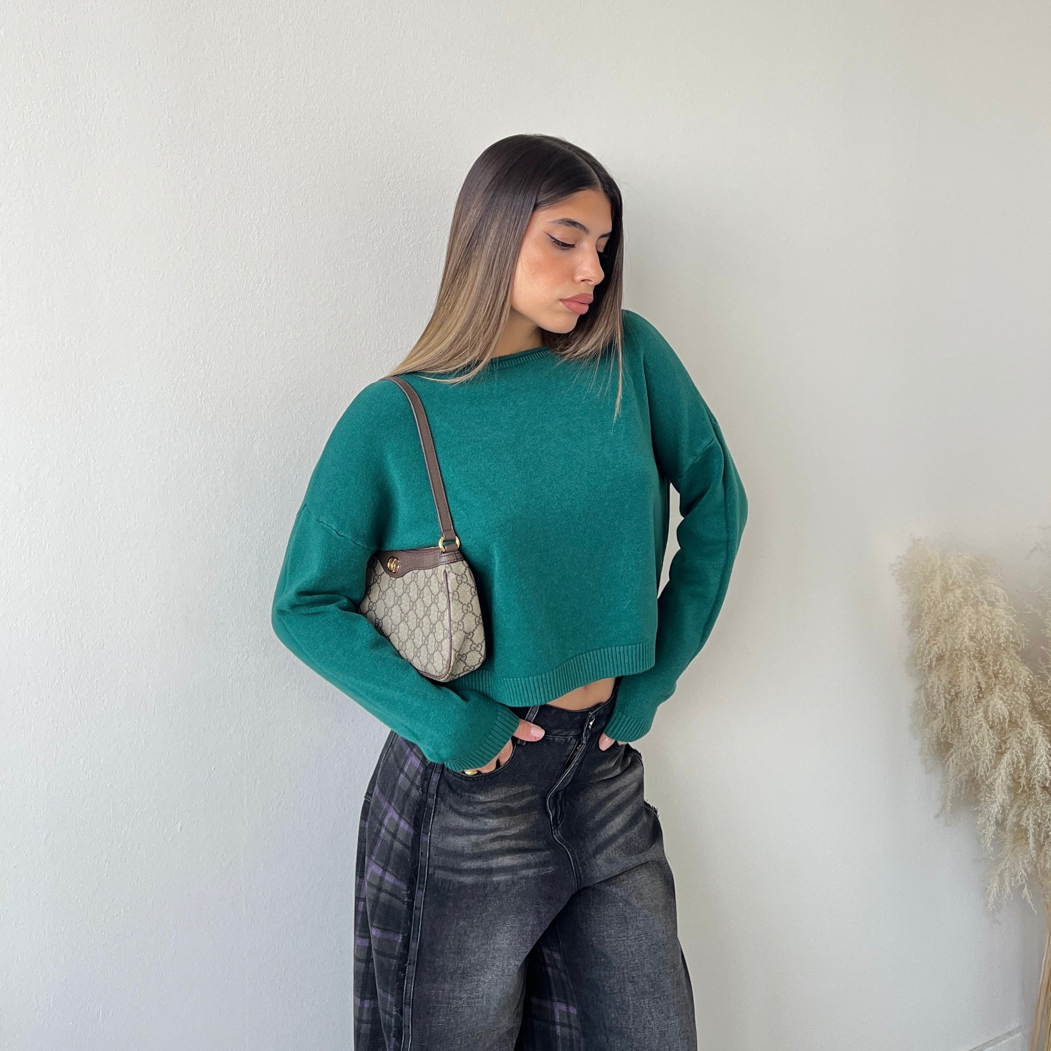Maglioncino medium basic verde
